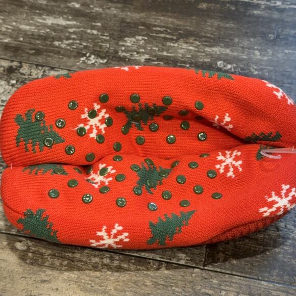 Rudolph Red Nosed Reindeer Slipper Socks Womens Large XL Christmas Fuzzy Gripper - Picture 5 of 6